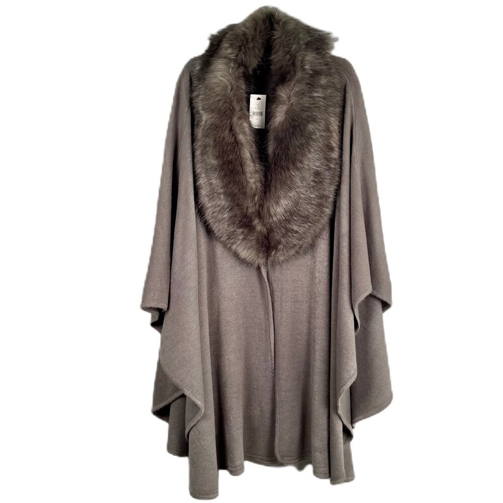 SAKS FIFTH AVENUE Faux Fur Cape/Poncho - NWT